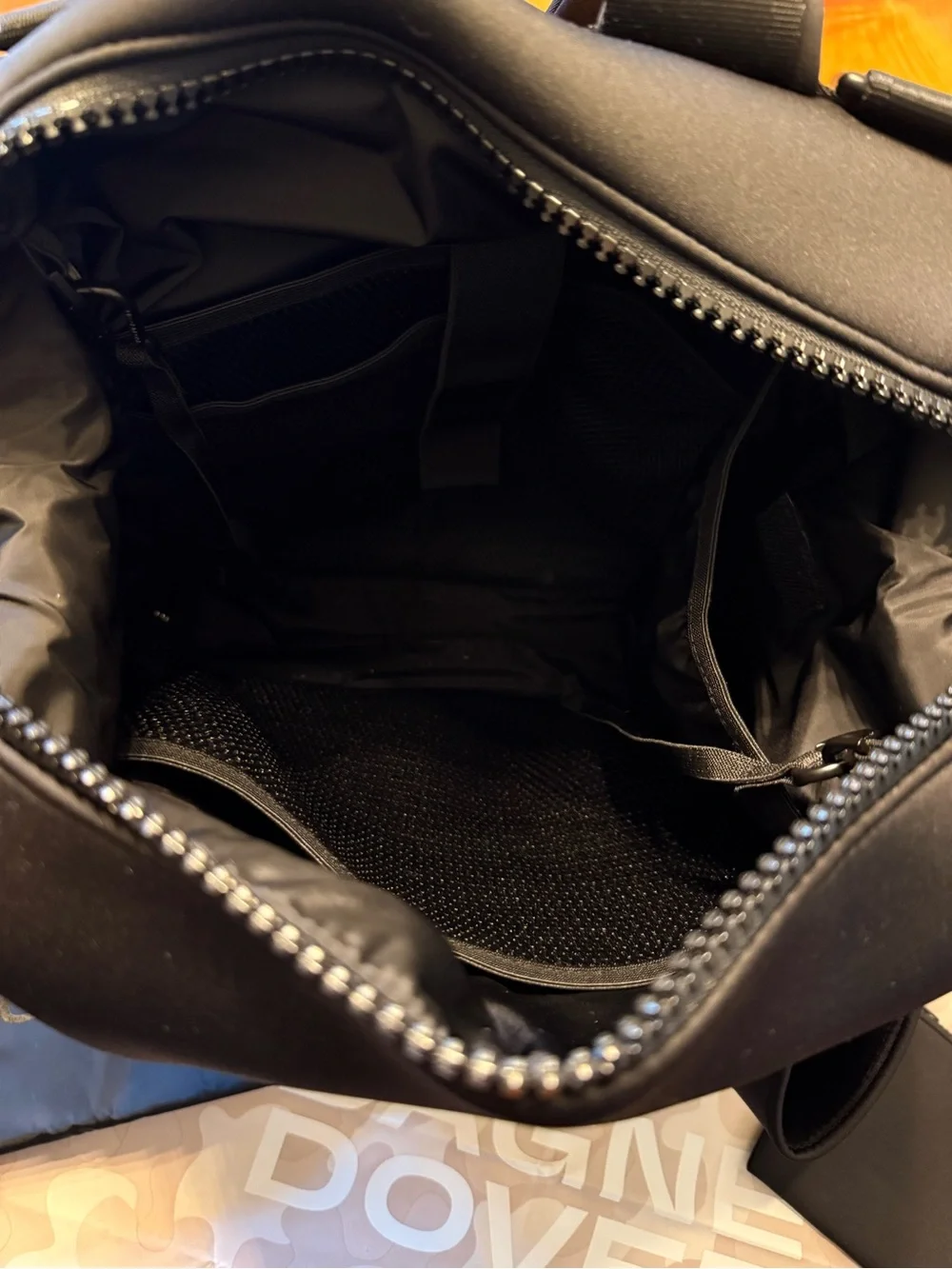 Dagne Dover Black Neoprene Baby Bag Backpack